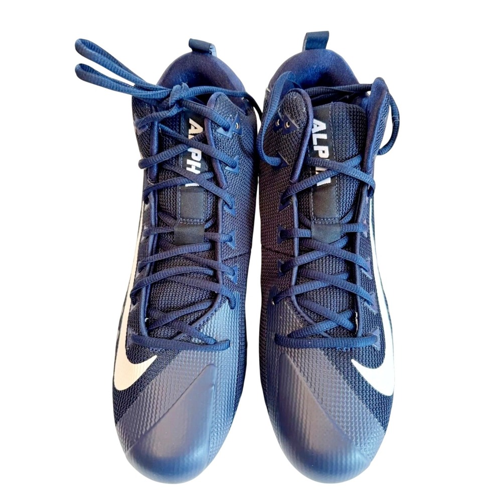 Nike Alpha‎ Menace Pro Mid TD Promo Cleats, Men's Size 12.5 Navy Blue